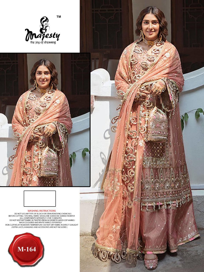 Majesty M 164 Organza Heavy Embroidery Work Wedding Wear Salwar Kameez