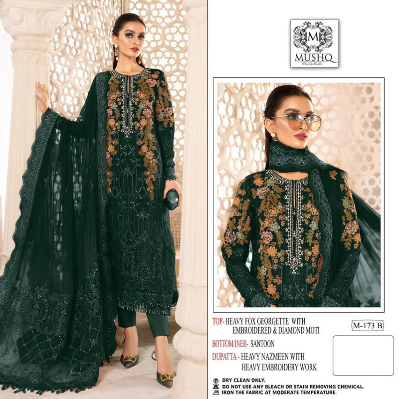 Mushq Dno M 173 B Georgette With Heavy Beautiful Embroidery Work Stylish Designer Party Wear Salwar Kameez