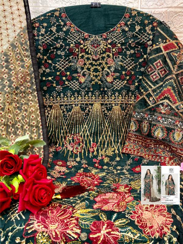 Mushq M 186 Organza With Beautiful Embroidery Work Stylish Designer Pakistani Wedding Wear Salwar Kameez