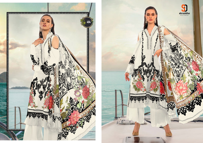 Shraddha Designer M Print Vol 12 Lawn Cotton Embroidered Pakistani Style Party Wear Salwar Suits