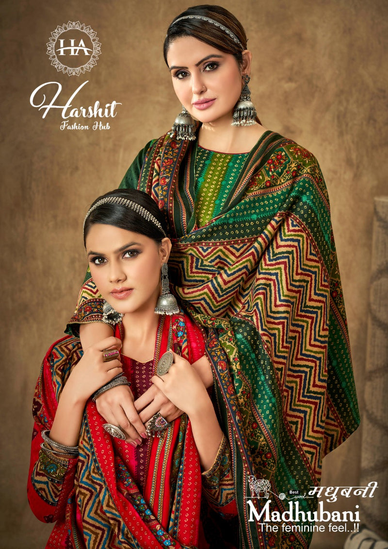 Harshit Fashion Madhubani Pashmina With Heavy Beautiful Work Stylish Designer Festive Wear Salwar Kameez