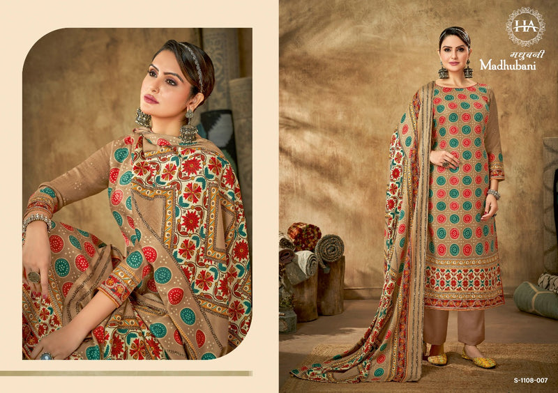 Harshit Fashion Madhubani Pashmina With Heavy Beautiful Work Stylish Designer Festive Wear Salwar Kameez