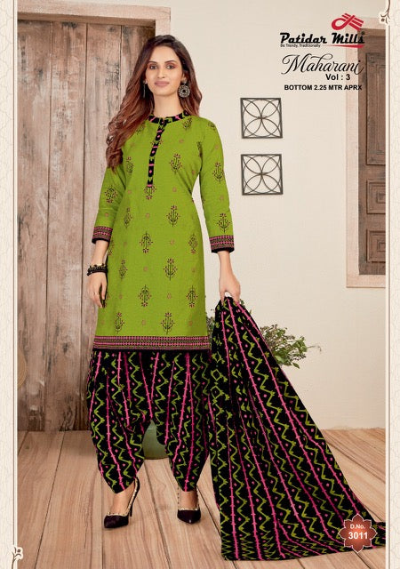 Patidar Mills Maharani Vol 3 Cotton Printed Patiyala Style Stylish Salwar Suits