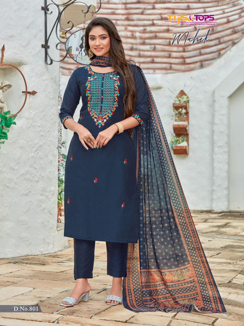 Tips & Tops Mahek Vol 8 Silk With Embroidery Work Stylish Designer Fancy Wear kurti