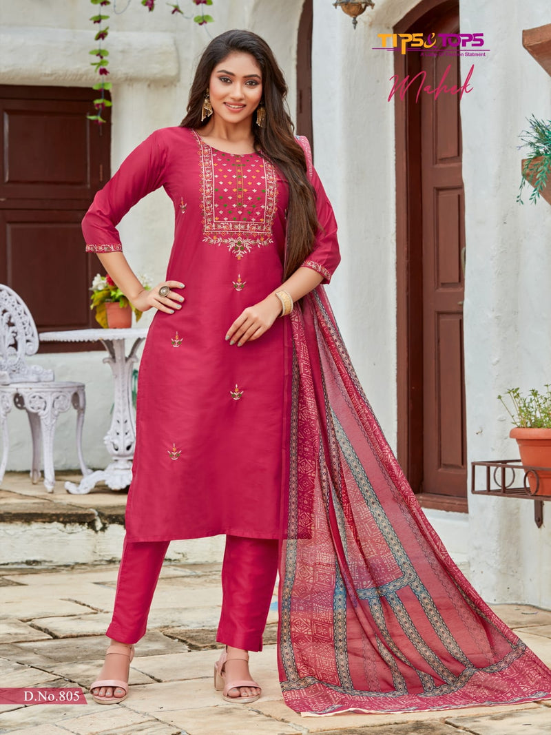 Tips & Tops Mahek Vol 8 Silk With Embroidery Work Stylish Designer Fancy Wear kurti