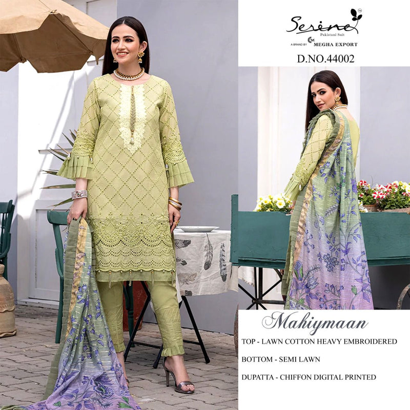 Serene Mahiyamaan Lawn Cotton Heavy Embroidered Pakistani Style Wedding Wear Salwar Kameez