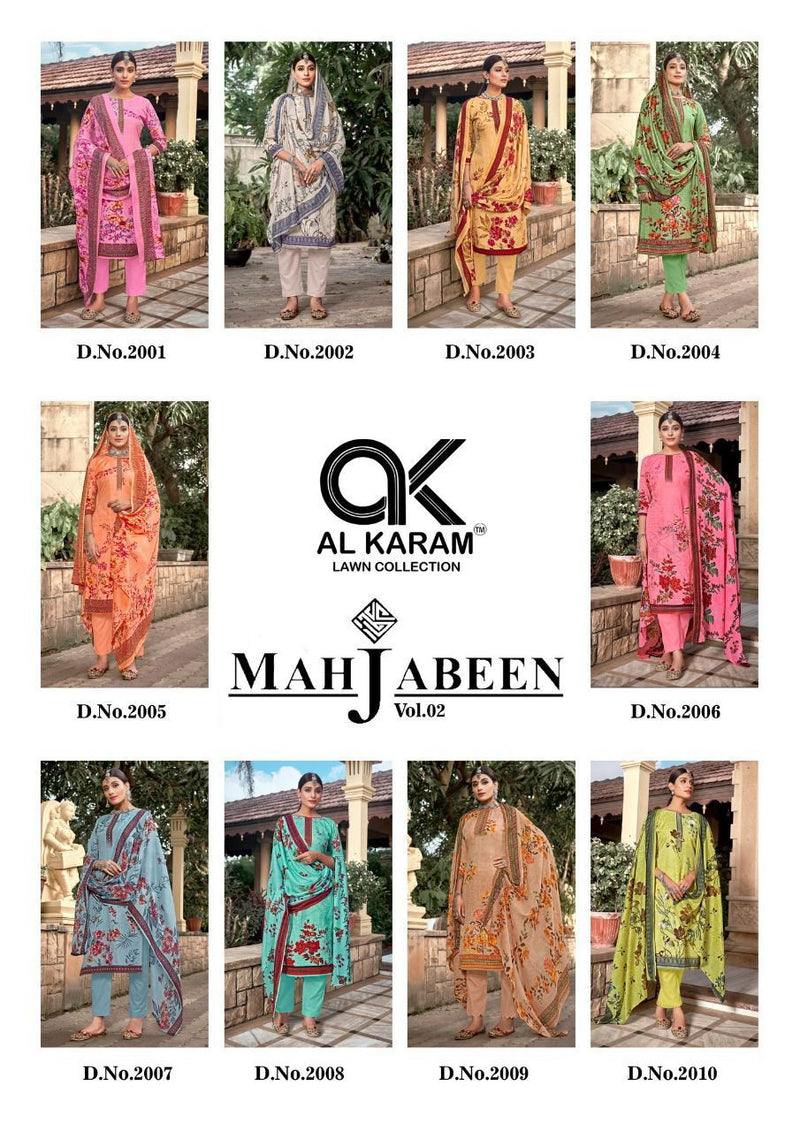 Al Karam Mahjabeen Vol 2 Pure Cotton With Printed Work Stylish Designer Salwar Kameez