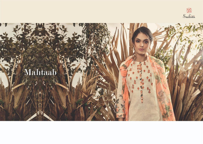 Sudriti Presents Mahtaab Cotton Fabric Print Embroidery Work Salwar Suit In Cotton