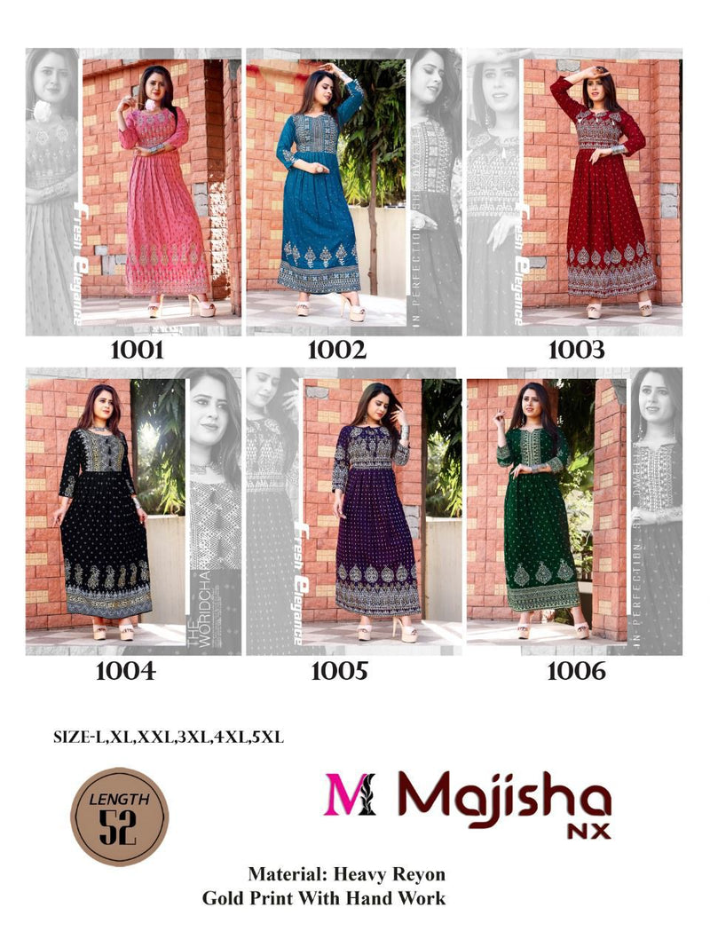 Majisha Nx Maisaa Vol 1 Rayon Fancy Festive Wear Long Kurtis