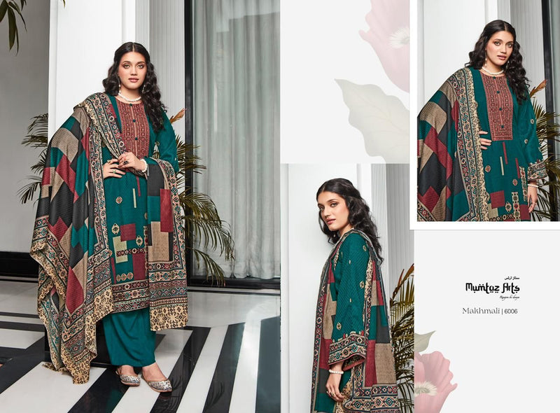 Mumtaz Makhmali Pashmina Printed With Embroidery Work Stylish Designer Casual Wear Salwar Kameez