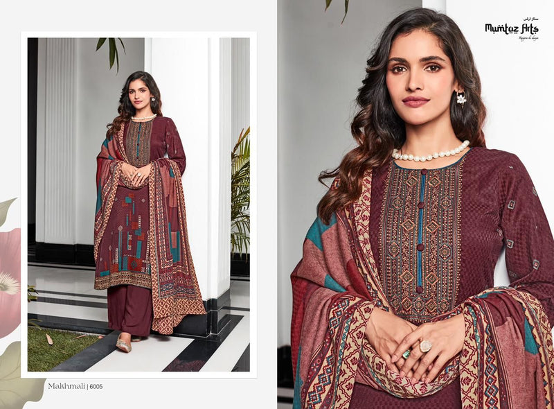 Mumtaz Makhmali Pashmina Printed With Embroidery Work Stylish Designer Casual Wear Salwar Kameez