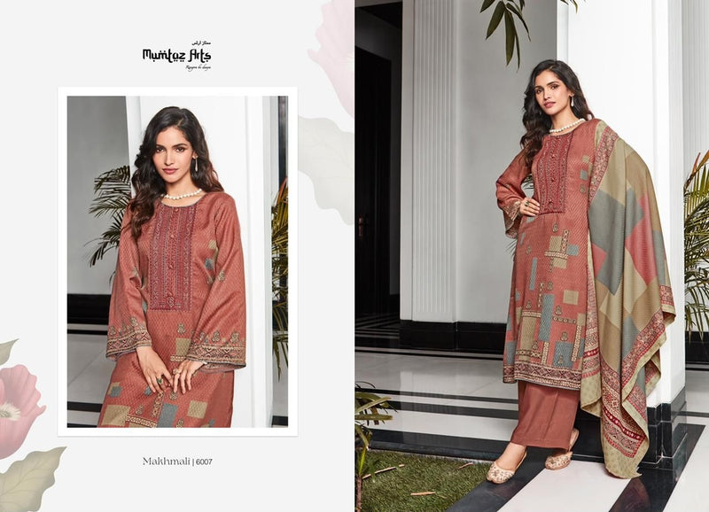 Mumtaz Makhmali Pashmina Printed With Embroidery Work Stylish Designer Casual Wear Salwar Kameez