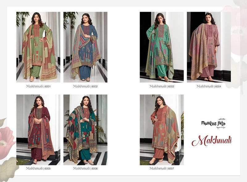 Mumtaz Makhmali Pashmina Printed With Embroidery Work Stylish Designer Casual Wear Salwar Kameez