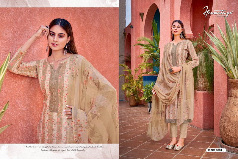 Hermitage Clothing Malabar Lawn Cotton Prints Embroidered Party Wear Suits