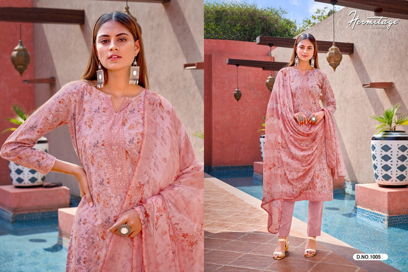 Hermitage Clothing Malabar Lawn Cotton Prints Embroidered Party Wear Suits