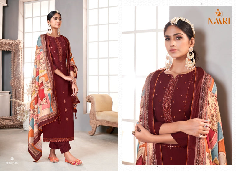 Naari Malabar Silk With Heavy Embroidery Work Stylish Designer Party Wear Fancy Salwar Kameez