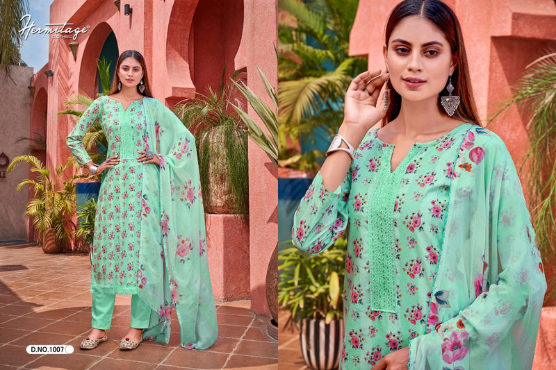 Hermitage Clothing Malabar Lawn Cotton Prints Embroidered Party Wear Suits