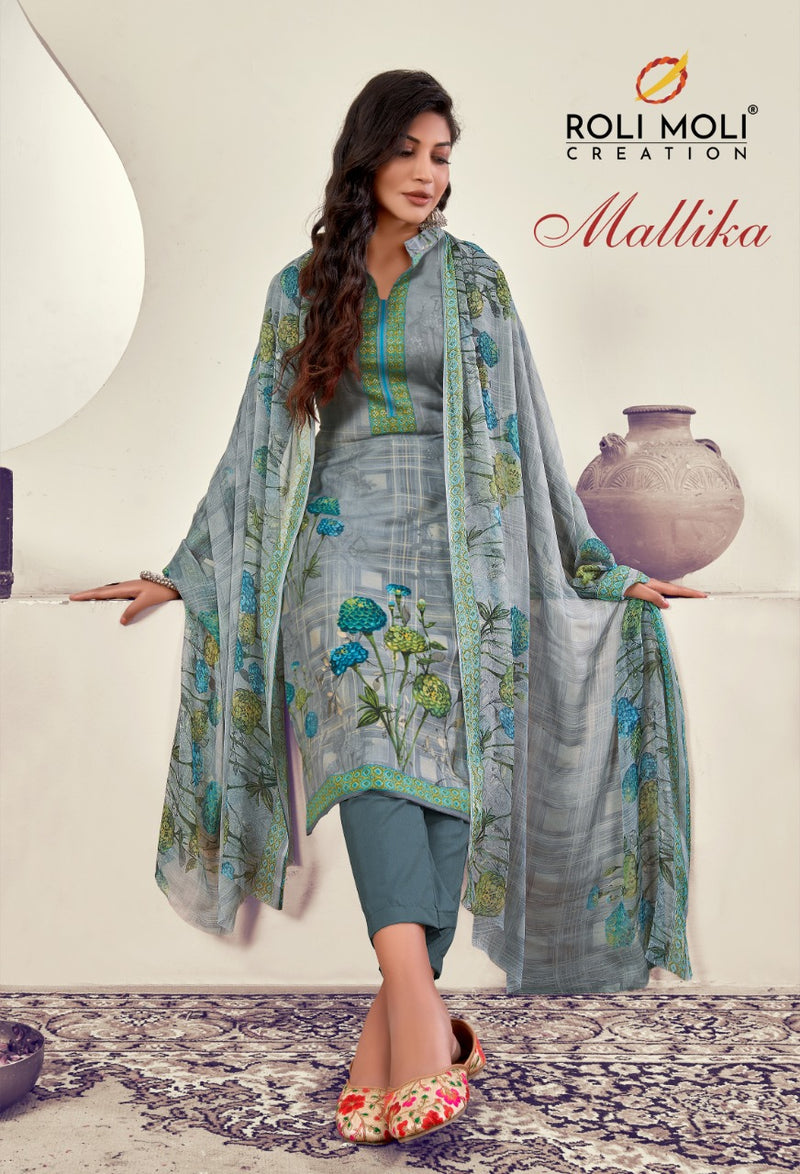 Roli Moli Creation Mallika Indo Cotton Festive Wear Salwar Suits With Designer Prints