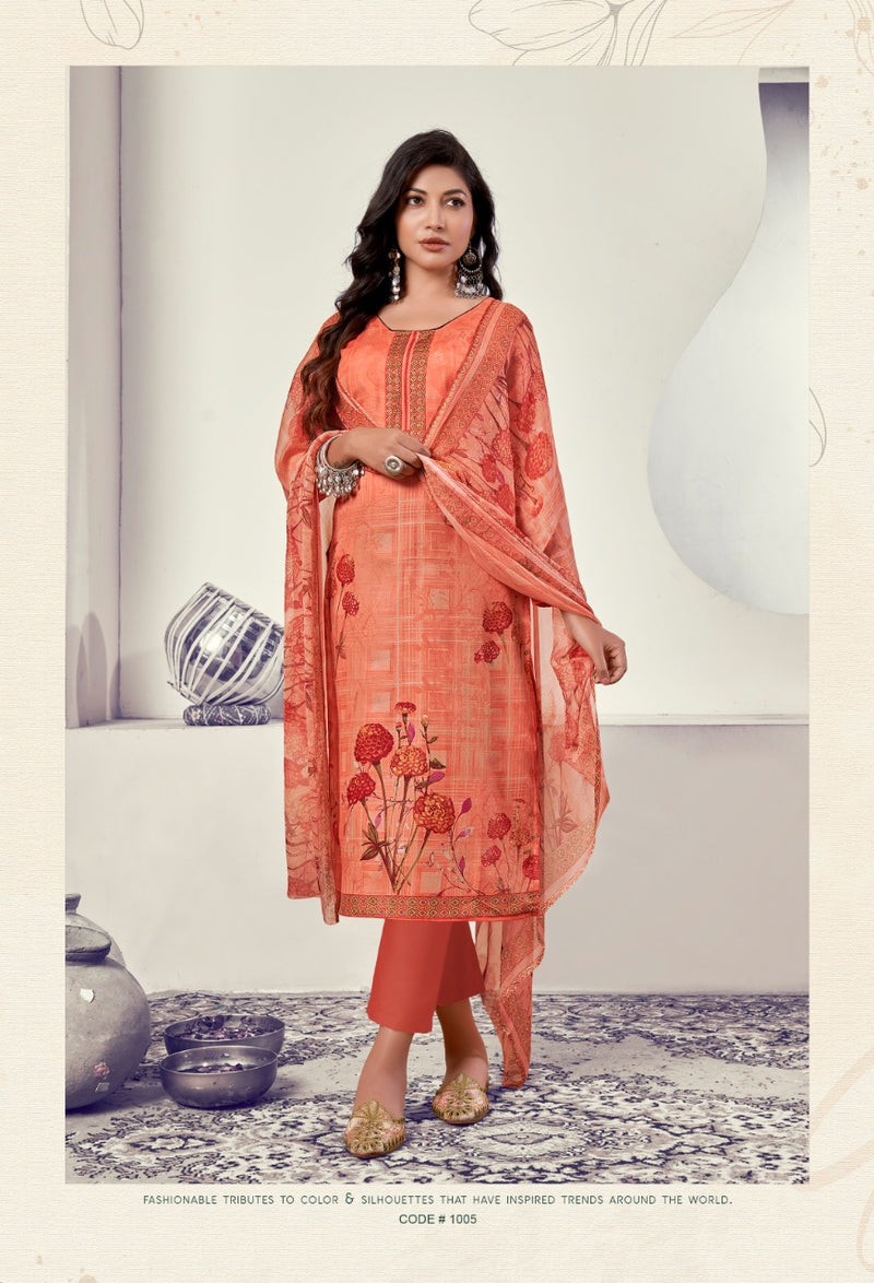 Roli Moli Creation Mallika Indo Cotton Festive Wear Salwar Suits With Designer Prints