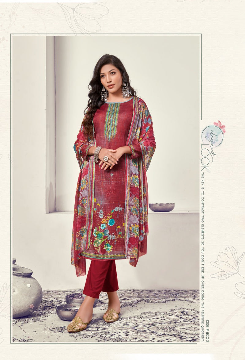 Roli Moli Creation Mallika Indo Cotton Festive Wear Salwar Suits With Designer Prints