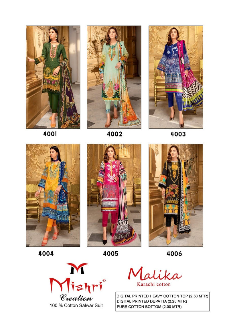 Mishri Creation Mallika Vol 4 Cotton Printed Pakistani Style Festive Wear Salwar Suits
