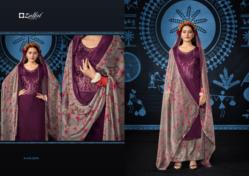 Zulfat Designer Suits Mandakini Jam Cotton Designer Festive Wear Embroidered Salwar Kameez