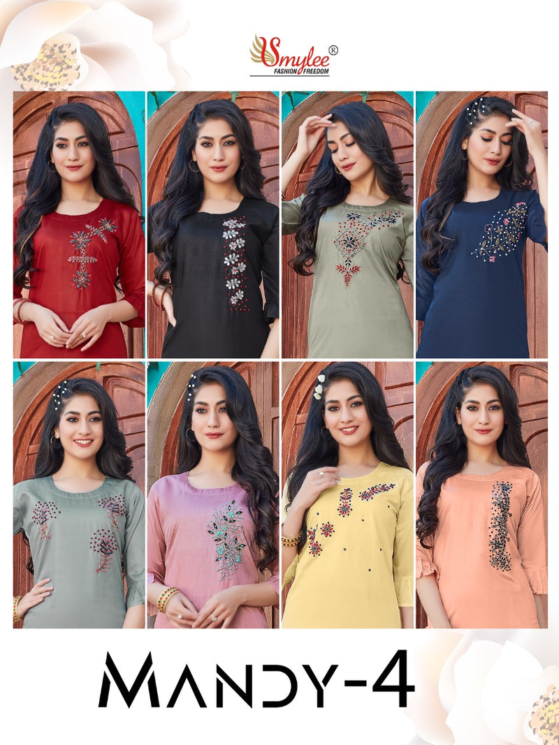 Smylee Fashion Mandy Vol 4 Modal Silk Fancy Party Wear Kurtis