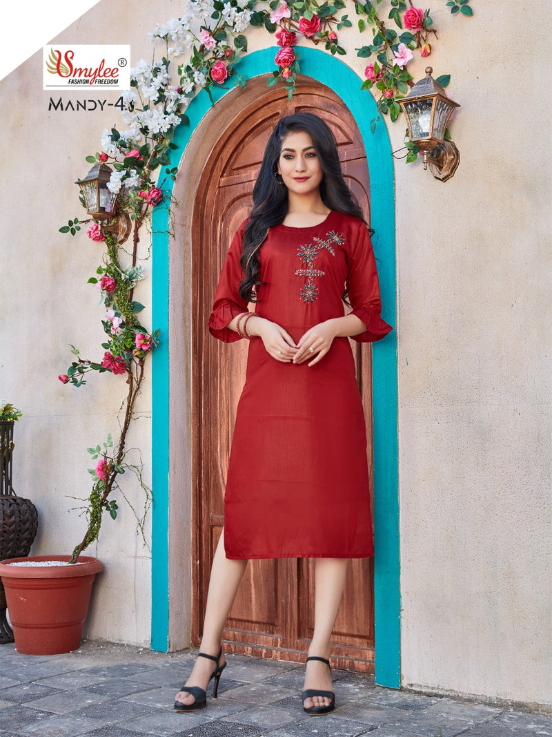 Smylee Fashion Mandy Vol 4 Modal Silk Fancy Party Wear Kurtis