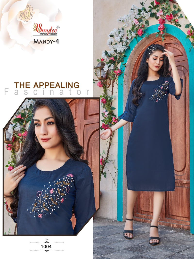 Smylee Fashion Mandy Vol 4 Modal Silk Fancy Party Wear Kurtis