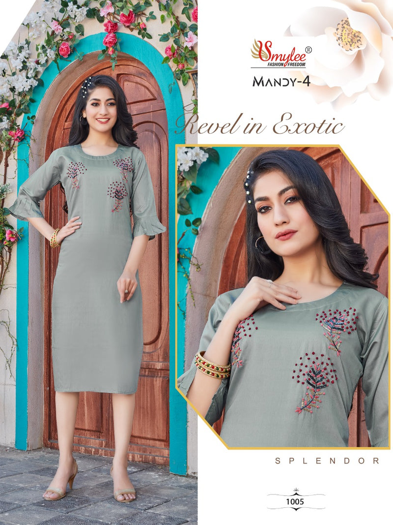 Smylee Fashion Mandy Vol 4 Modal Silk Fancy Party Wear Kurtis