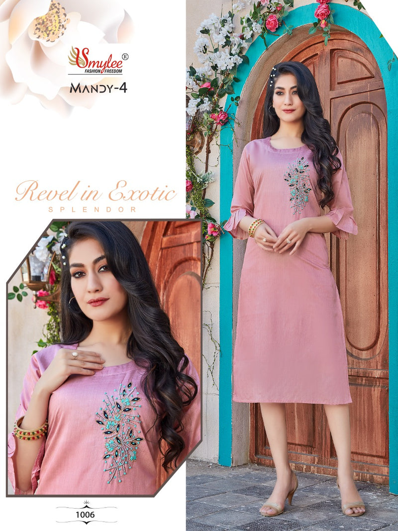 Smylee Fashion Mandy Vol 4 Modal Silk Fancy Party Wear Kurtis