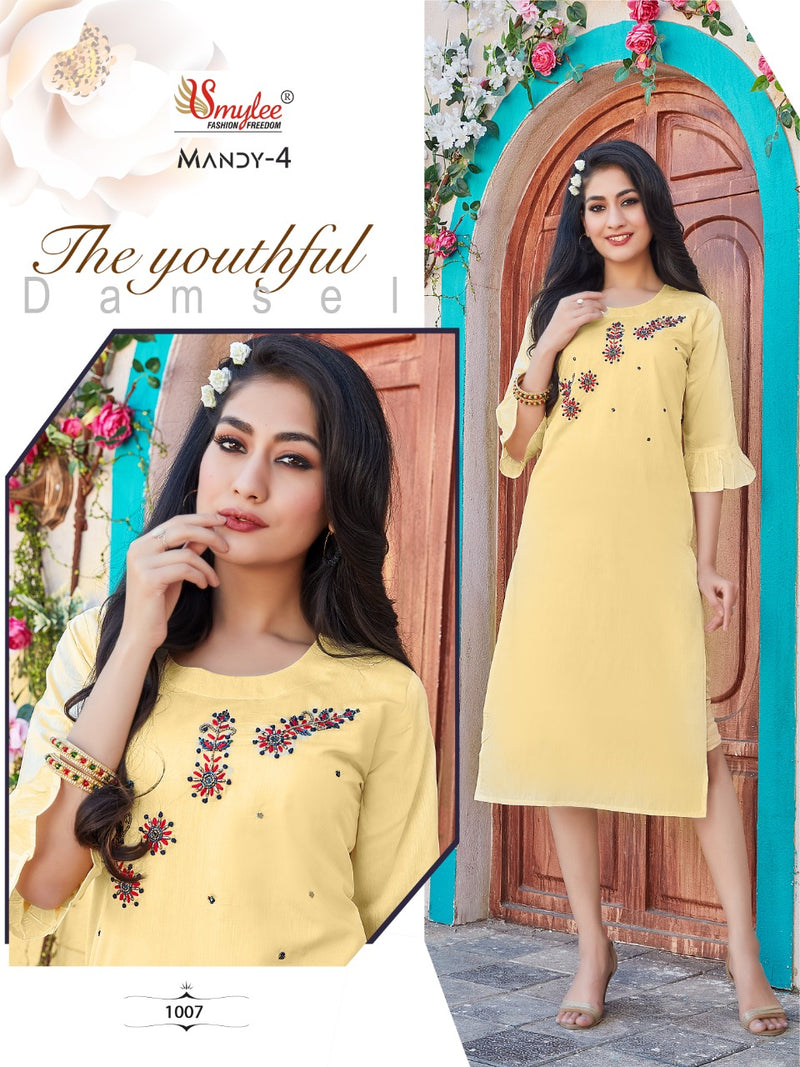 Smylee Fashion Mandy Vol 4 Modal Silk Fancy Party Wear Kurtis