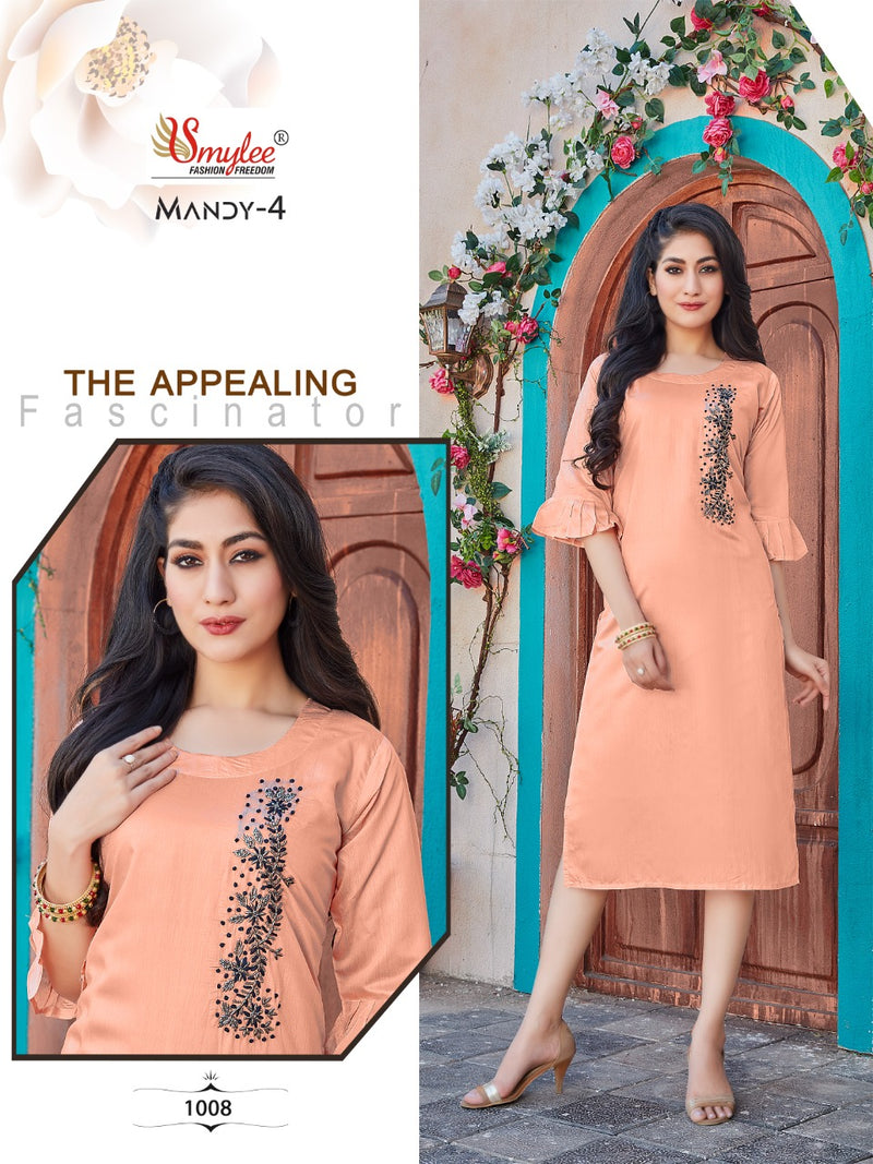 Smylee Fashion Mandy Vol 4 Modal Silk Fancy Party Wear Kurtis