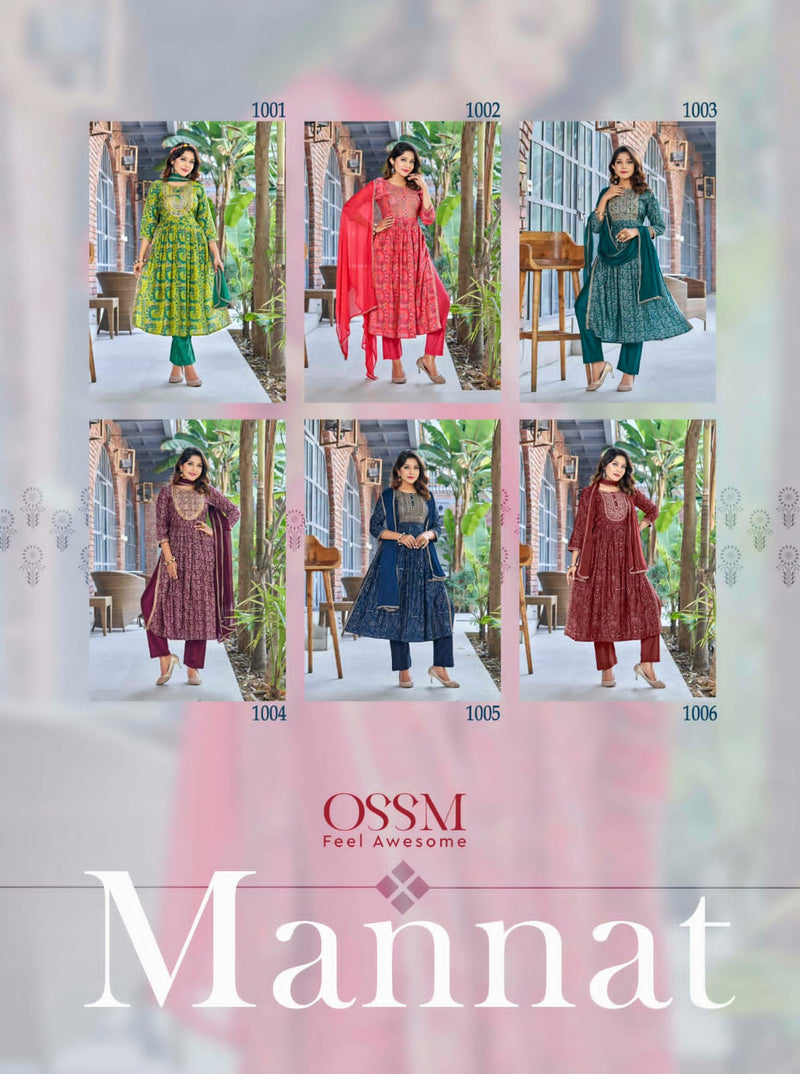 Ossm Mannat Modal With Heavy Beautiful Work Stylish Designer Festive Wear Fancy Kurti