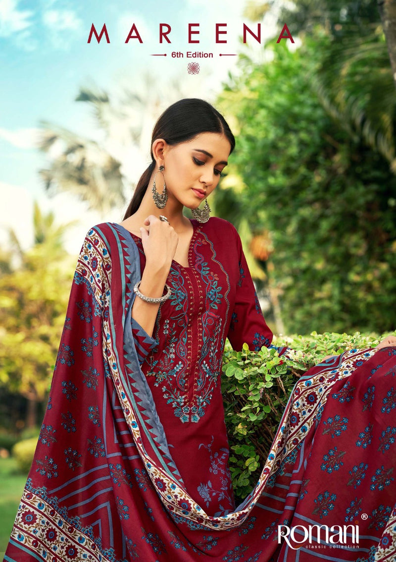 Romani Mareena Soft Cotton Digital Style Print With Heavy Embroidery Work Stylish Designer Salwar Suit