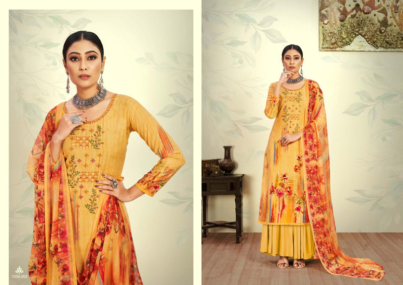 Romani Mareena Soft Cotton Digital Printed Festive Wear Salwar Suits With Embroidery Work
