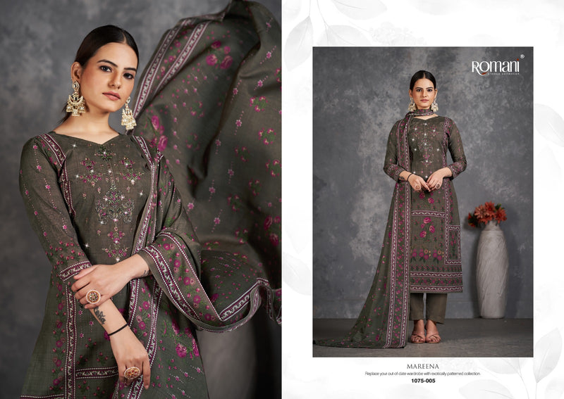 Romani Mareena Vol 11 Premium Soft Cotton Digital Print Embroidery Work Swarovski Work Printed Designer Salwar Suit