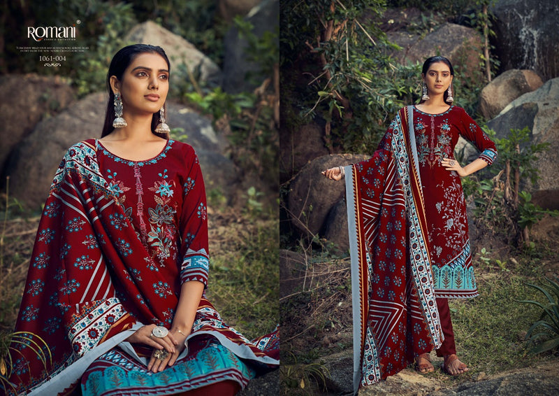 Romani Maria B Pashmina Prints With Fancy Embroidery Work Stylish Designer Beautiful Salwar Kameez