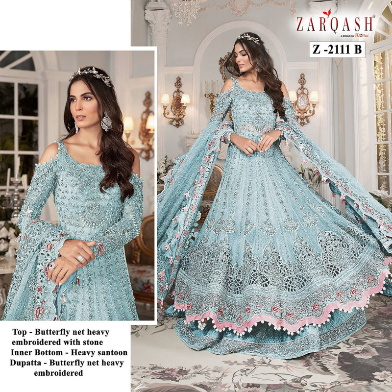Zarqash Maria B Bridal Butterfly Net Heavy Designer Wedding Wear Embroidered Salwar Suits