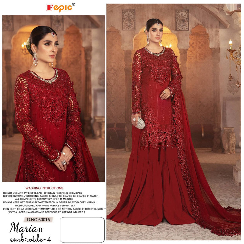 Fepic Rosemeen Maria B Embroidery Vol 4 Fox Georgette Embroidered Pakistani Style Wedding Wear Salwar Suits