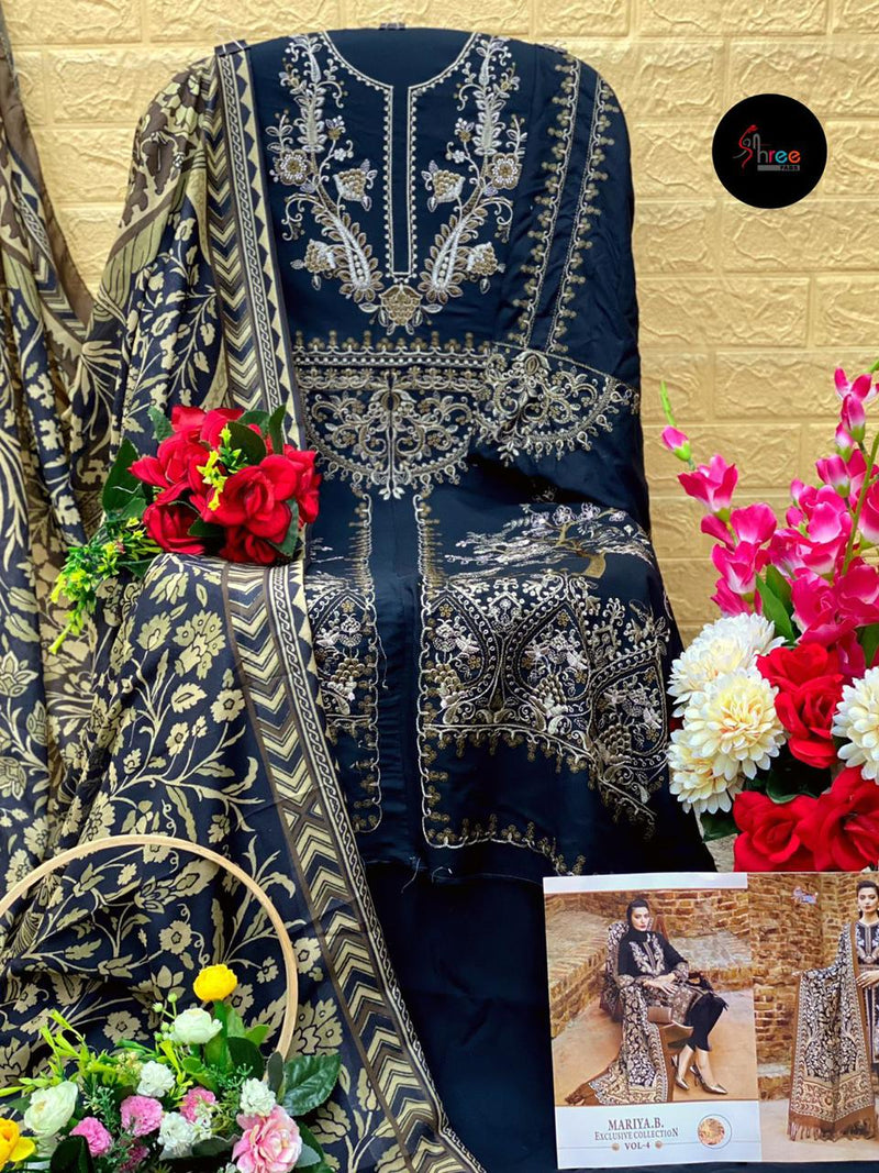 Shree Fabs Maria B Exclusive Pure Cotton With Embroidery Work Stylish Designer Pakistani Salwar Kameez