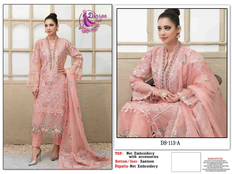 Dinsaa Suit Maria B Hit DS 113 Butterfly Net Pakistani Style Festive Wear Salwar Suits