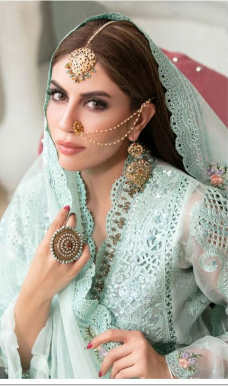 Saniya Trendz Maria B Hit ST 1070 Butterfly Net Heavy Embroidered Pakistani Style Party Wear Salwar Kameez