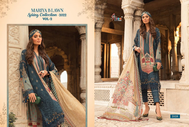 Shree Fabs Maria B Lawn Spring Collection 2022 Vol 2 Cotton Pakistani Style Party Wear Embroidered Salwar Suits