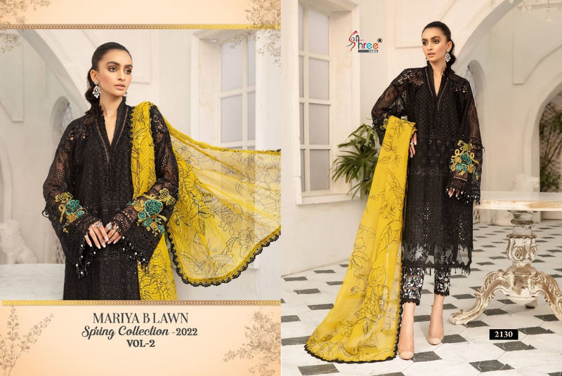 Shree Fabs Maria B Lawn Spring Collection 2022 Vol 2 Cotton Pakistani Style Party Wear Embroidered Salwar Suits