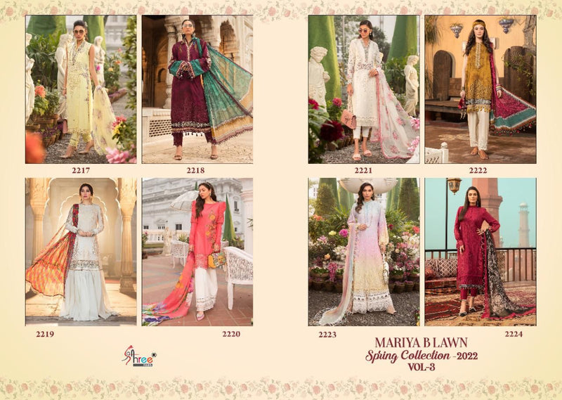 Shree Fabs Maria B Lawn Spring Collection 2022 Vol 3 Pure Lawn Pakistani Style Party Wear Salwar Suits