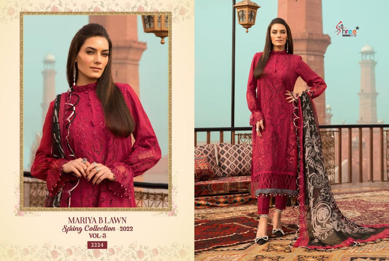 Shree Fabs Maria B Lawn Spring Collection 2022 Vol 3 Pure Lawn Pakistani Style Party Wear Salwar Suits