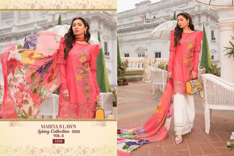 Shree Fabs Maria B Lawn Spring Collection 2022 Vol 3 Pure Lawn Pakistani Style Party Wear Salwar Suits