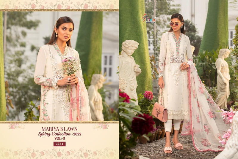 Shree Fabs Maria B Lawn Spring Collection 2022 Vol 3 Pure Lawn Pakistani Style Party Wear Salwar Suits