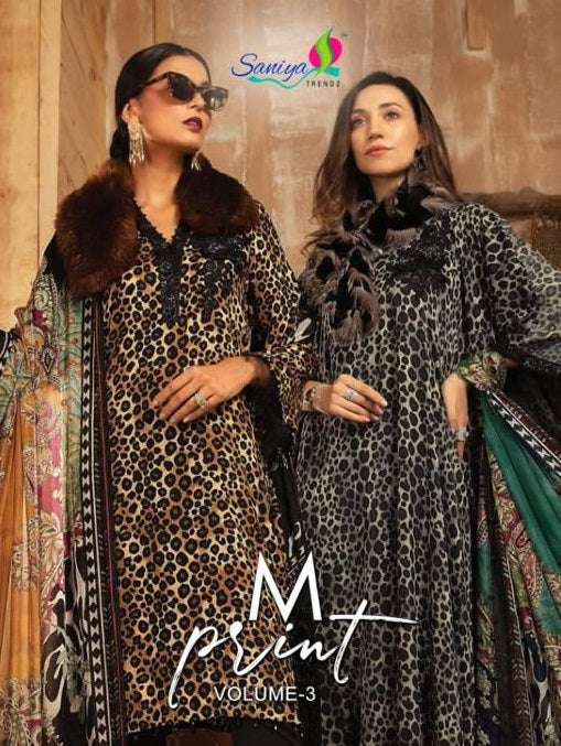 Saniya Trendz Maria B M Print Vol 3 Cotton Pakistani Style Party Wear Salwar Suits